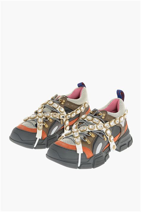 gucci sneaker flashtrek in pelle con cristalli taglia 39|goat gucci flashtrek.